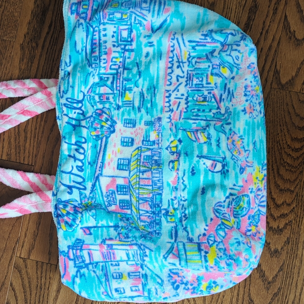 Lilly Pulitzer Watch Hill terrycloth beach bag